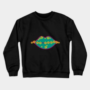 flowers on the lips Crewneck Sweatshirt